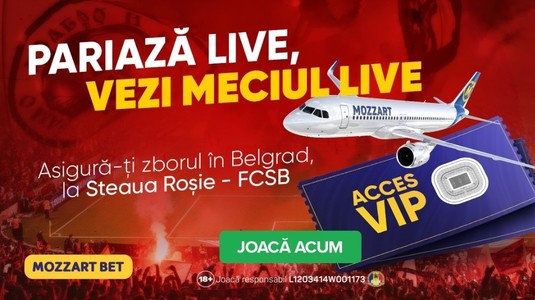 “Războiul Stelelor” se joacă pe Marakana! Experienţă VIP la meciul Steaua Roşie – FCSB, cu Mozzart Bet!
