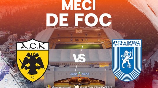 AEK Atena – Universitatea Craiova, meciul care decide calificarea oltenilor în primăvara europeană