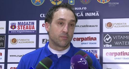 VIDEO | Antrenorul lui CSA Steaua, mulţumit de evoluţia jucătorilor săi, după victoria din derby: "Asta e valoarea lor"