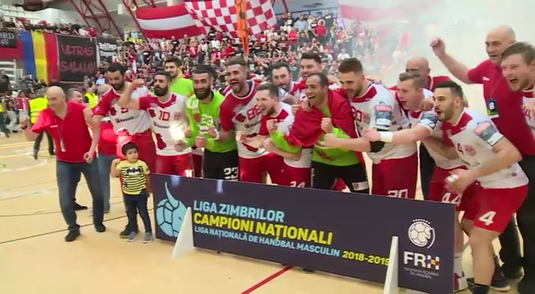VIDEO | Dinamo a câştigat un nou titlu la handbal masculin! Victorie clară în al doilea meci al finalei cu Dobrogea Constanţa 