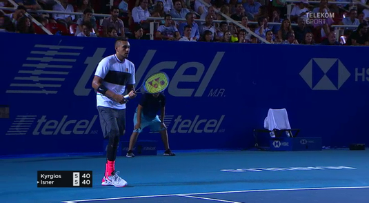 VIDEO | Kyrgios continuă "spectacolul" la Acapulco! A oferit un nou moment controversat în semfinala cu Isner