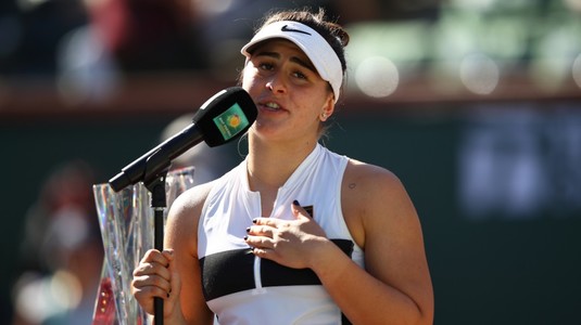VIDEO | Nici Halep n-a făcut aşa ceva. Bianca Andreescu i-a surprins pe toţi şi le-a vorbit americanilor în română după trofeul de la Indian Wells