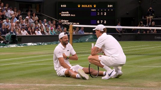 Dimitrov a izbucnit în lacrimi şi a abandonat meciul cu Sinner, de la Wimbledon. Bulgarul îi predase o lecţie de tenis italianului, dar s-a accidentat