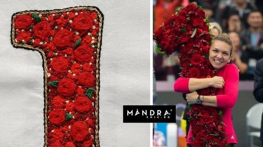 Cadou de Crăciun inedit pentru Simona Halep - un tricou brodat cu celebrul 1 din trandafiri primit la Beijing