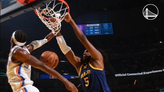 Golden State Warriors - Oklahoma City Thunder 109-128. Eşec drastic suferit de echipa lui Steve Kerr. Bilanţ dezastruos pe teren propriu