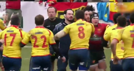 Reacţie dură a FR Rugby după ce jucătorii Spaniei au sărit să-l bată pe românul Vlad Iordăchescu