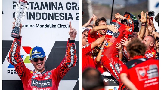 Italianul Francesco Bagnaia a câştigat Marele Premiu al Indoneziei la MotoGP