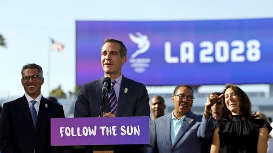 Primarul Garcetti afirmă că nu putea fi mai bucuros pentru organizarea JO 2028 la Los Angeles
