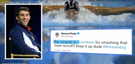 VIDEO | În liga lor! Îl cheamă Clark Kent şi i se spune Superman după ce a bătut un record stabilit de Michael Phelps în 1995!