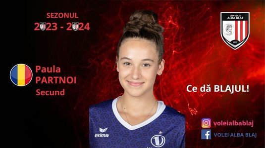 Volei feminin | Paula Partnoi a semnat cu CSM Volei Alba Blaj