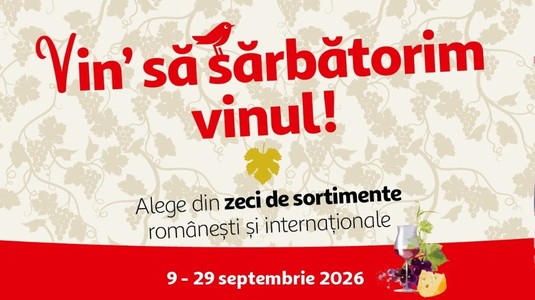 Târgul de Vinuri Auchan: selecţie variată de vinuri şi oferte speciale până pe 29 septembrie