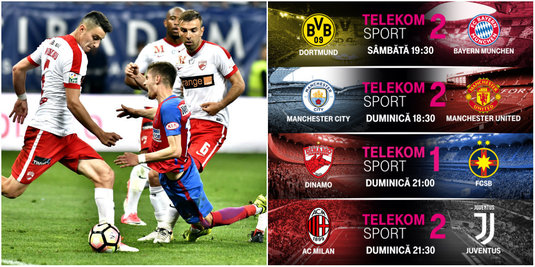 Super-weekend LIVE pe Telekom Sport. VIDEO | Ce aşteaptă Marius Niculae de la derby-urile săptămânii: Dortmund - Bayern, City - United şi AC Milan - Juve