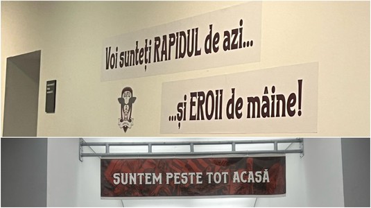 Rapid "e peste tot acasă", chiar şi pe Arena Naţională. Oficialii giuleştenilor au personalizat holurile stadionului pentru a-i motiva pe jucătorii lui Şumudică