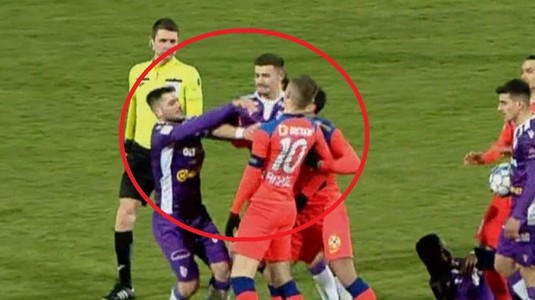 Said l-a ridicat cu forţa pe Tănase, iar Şerban l-a lovit cu palma peste faţă pe căpitanul FCSB! Momentele tensionate s-au lăsat cu un cartonaş roşu | VIDEO