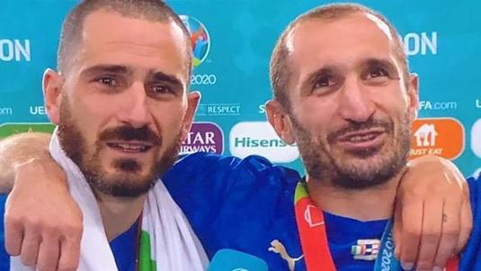Chiellini&Bonucci, poza care face înconjurul lumii! Ce au făcut cu trofeul de la EURO 2020
