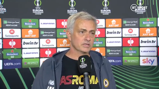 Jose Mourinho a înnebunit după AS Roma - Bodo Glimt 2-2! Portughezul s-a certat cu un reporter. "Ai văzut meciul?" VIDEO