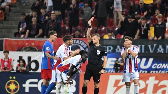 Eliminare cu roşu direct, gesturi obscene şi rasism pe stadion, în FCSB - Oţelul 1-0: ”M-au insultat, mi-au zis 'negru'!”