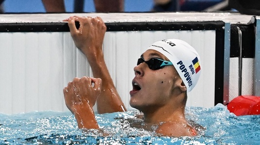 David Popovici, dublu medaliat la Jocurile Olimpice de la Paris! A cucerit bronzul la 100 de metri, după titlul olimpic de la 200 de metri