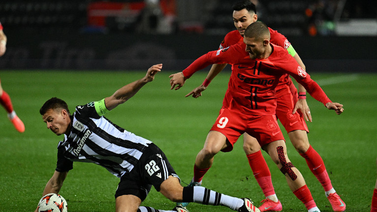 VIDEO | PAOK - FCSB 1-0, în direct pe Prima Sport 1. Samatta deschide scorul. Taison este eliminat înainte de pauză