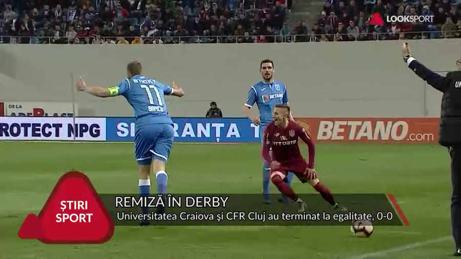VIDEO | EGAL FĂRĂ GOLURI LA CRAIOVA. CFR RATEAZĂ ŞANSA DE A SE DISTANŢA DE FCSB