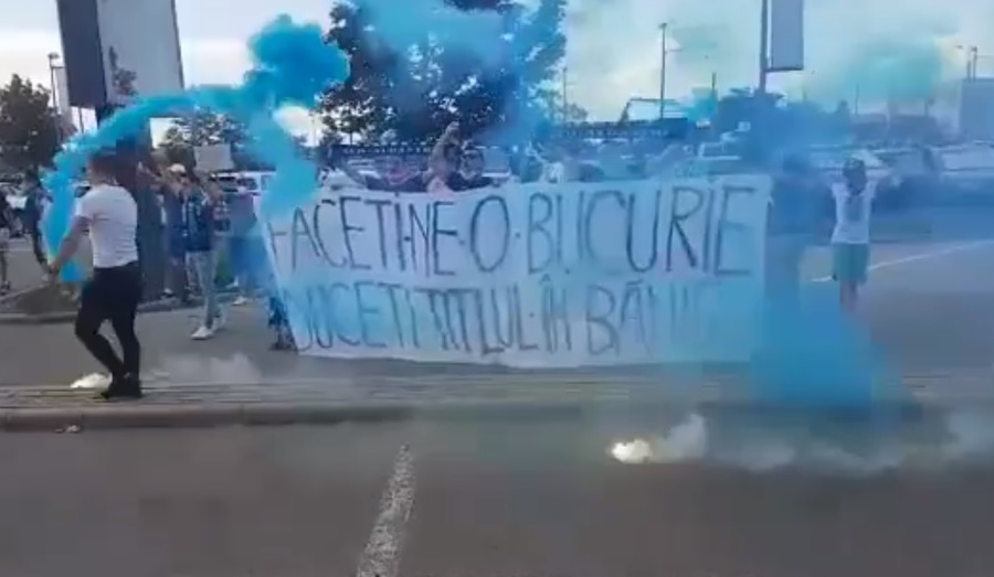 VIDEO | Totul pentru titlu! Noi imagini frumoase cu fanii Universităţii Craiova
