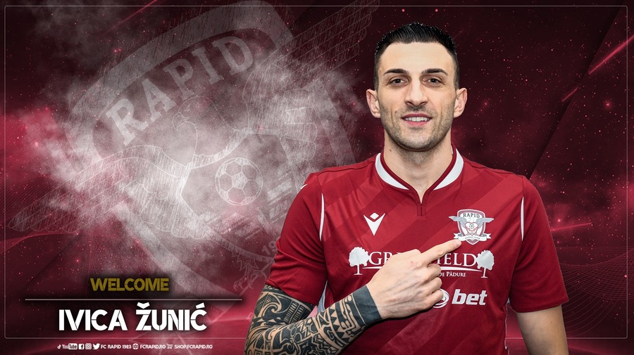 OFICIAL | Rapid l-a transferat pe Ivica Zunic, fundaşul care a jucat doar două meciuri la CFR