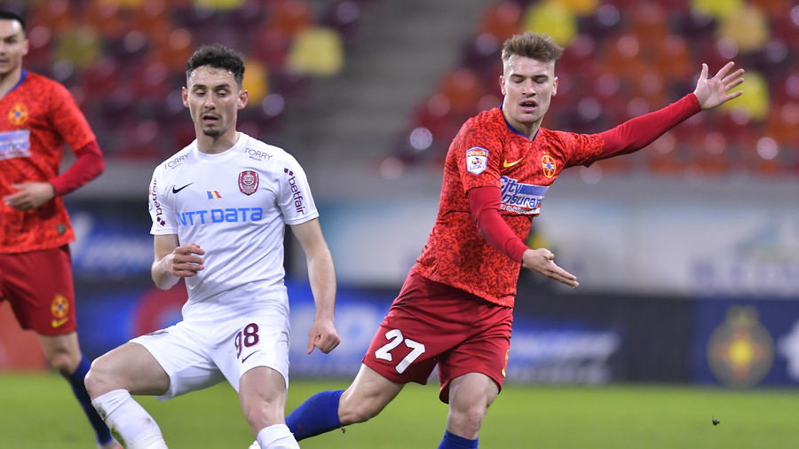 VIDEO | FCSB - CFR 3-0. Campioana, K.O. pe Arena Naţională în "încălzirea" pentru play-off: Olaru, Tănase şi Moruţan au marcat, Arlauskis a fost eliminat