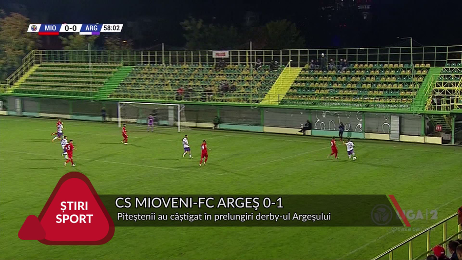 VIDEO | FC ARGEŞ, VICTORIE CHINUITĂ LA MIOVENI. GAZDELE AU AVUT UN OM ELIMINAT