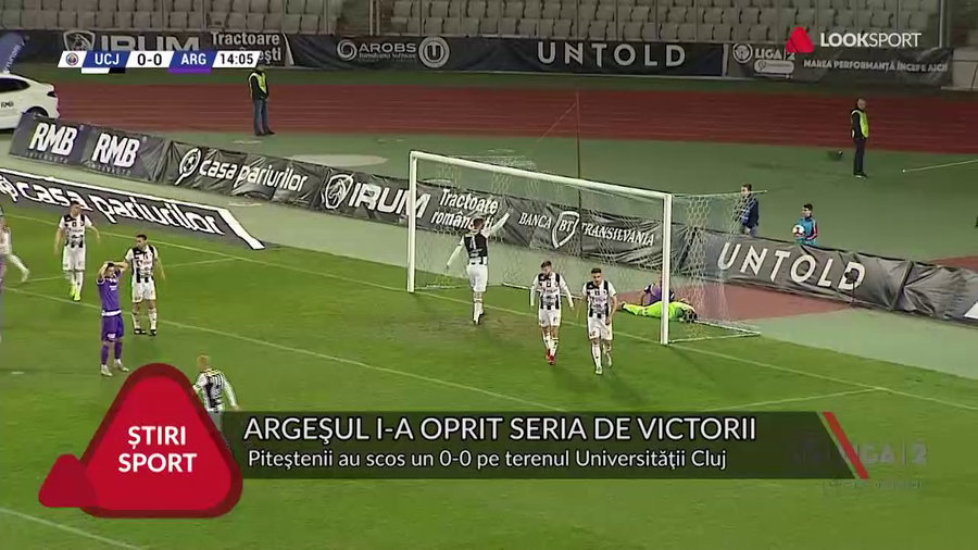 VIDEO | REMIZĂ ALBĂ LA CLUJ. ARGEŞUL A OPRIT SERIA DE VICTORII A LUI ”U”
