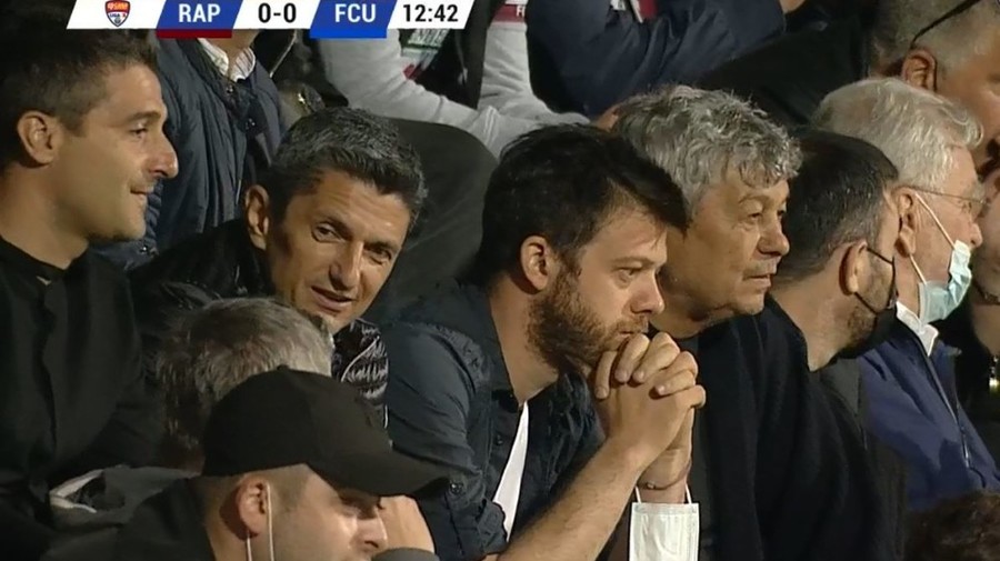 VIDEO | Mirel Rădoi, Adi Mutu, Mircea Lucescu şi Răzvan Lucescu asistă la meciul Rapid - FC U Craiova, duelul celor două promovate din Liga 2
