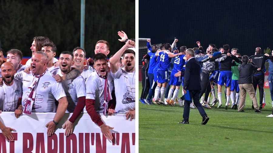 VIDEO | Hora bucuriei, şampanie şi artificii la Buftea, după ce Rapid şi Craiova au promovat în Liga 1