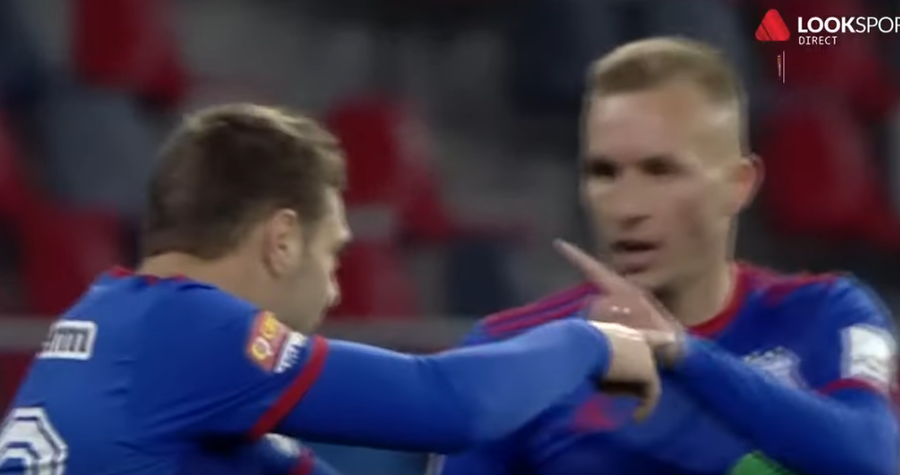 VIDEO ǀ Fază inedită în Liga 2. Adi Popa şi-a certat un coleg, după ce a marcat