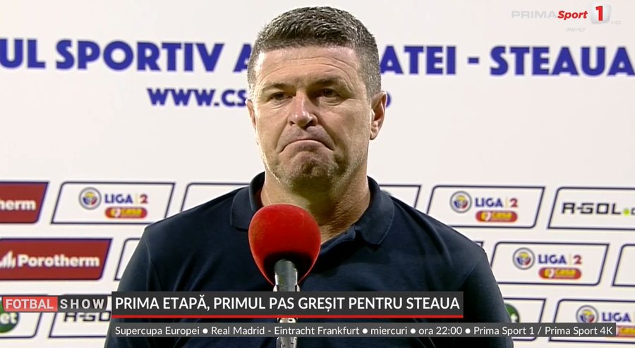 VIDEO | Opriţa, supărat pe startul fals al Stelei în Liga 2: "Asta mă deranjează!". Ce a spus când a fost întrebat despre dreptul de a promova