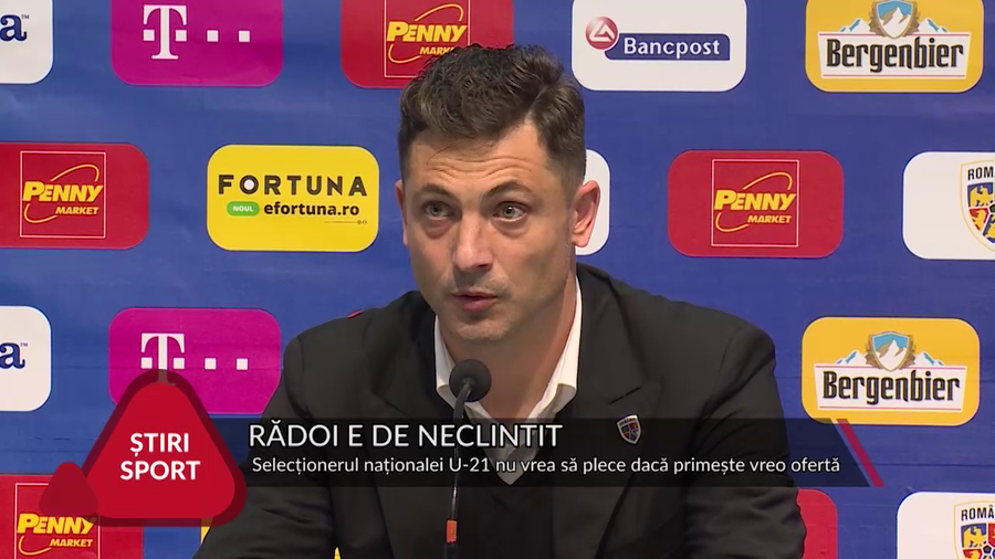 VIDEO | RĂDOI E DE NECLINTIT: ”INDIFERENT CE VA FI, RĂMÂN LA NAŢIONALA U-21”. MESAJ PENTRU BECALI