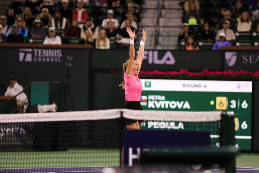 Petra Kvitova, pentru prima dată în şapte ani în ”sferturi” la Indian Wells. A salvat patru mingi de meci şi a eliminat-o pe Jessica Pegula