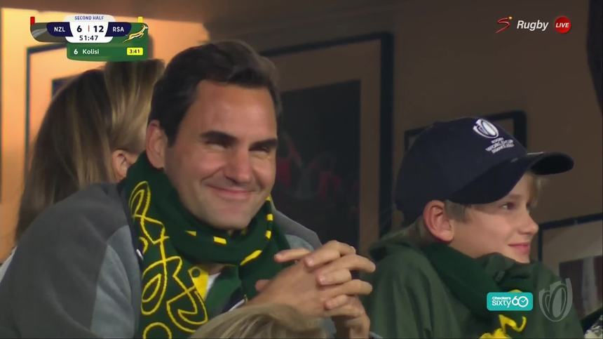 VIDEO | Roger Federer, în vestiar la campionii mondiali la rugby, după finala de pe Stade de France