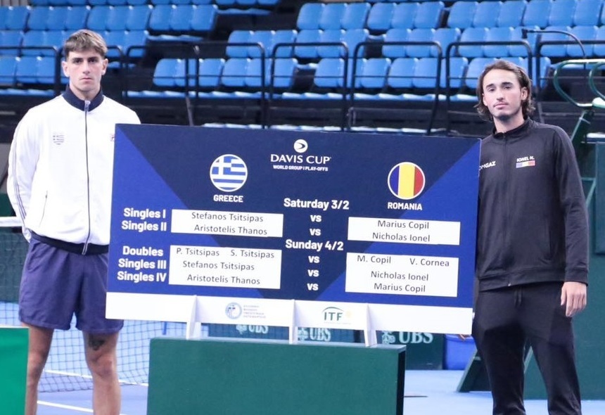 Cupa Davis: Grecia - România 2-0. Nicholas David Ionel, învins de un jucător cu 1169 de locuri mai slab clasat