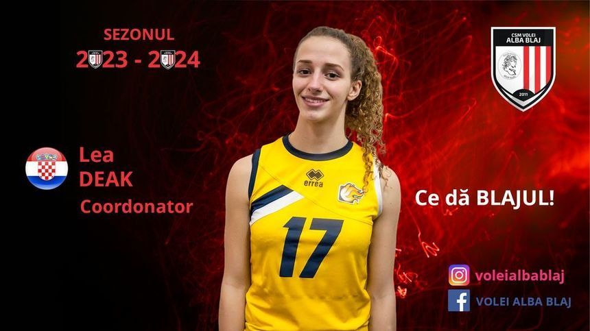 Coordonatoarea croată Lea Deak va juca la Volei Alba Blaj