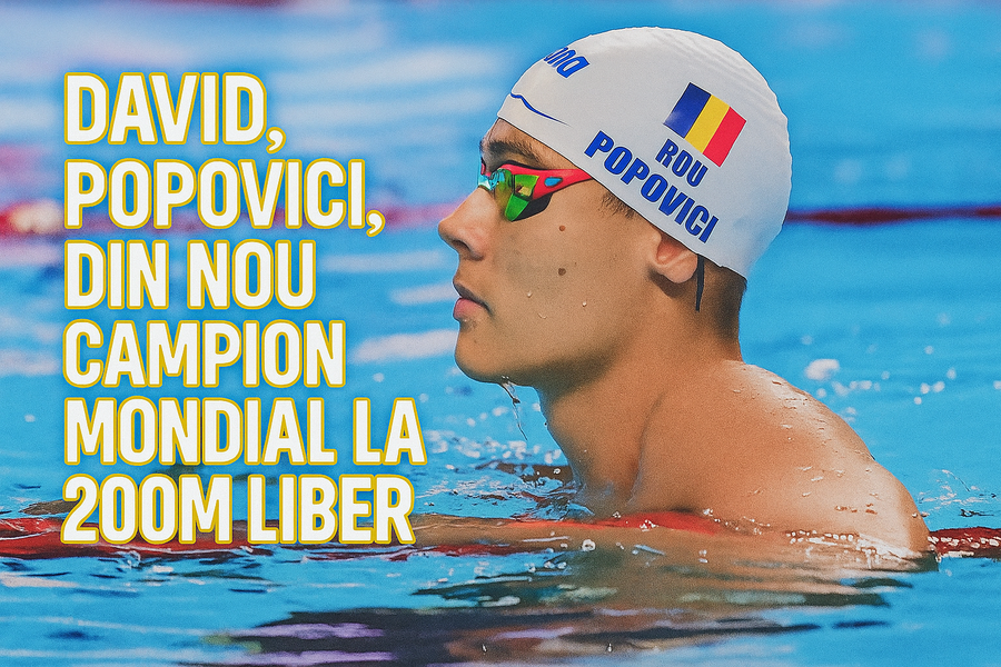 David Popovici, regele probei de 200 m liber! Înotătorul român este din nou campion mondial