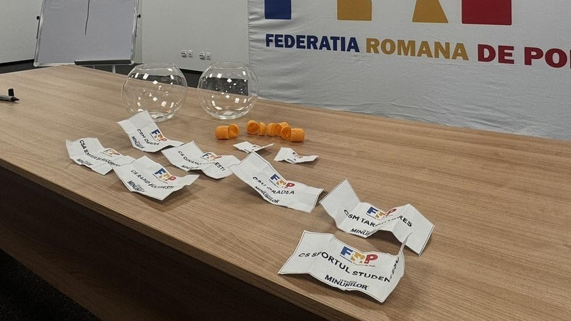 Rezultatele tragerii la sorţi din Cupa României la polo, care va avea loc la Focşani, între 10-13 septembrie
