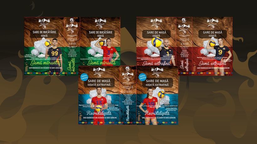 Fotografii cu jucătorii naţionalei de volei, inserate pe 1,6 milioane de cutii cu sare românească din magazine, printr-o campanie a FRV