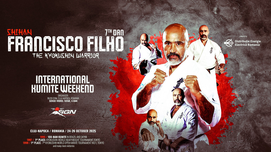 O legendă vie a artelor marţiale vine la Cluj-Napoca! Shihan Francisco Filho este invitat special la BGN International Kumite Camp 2025