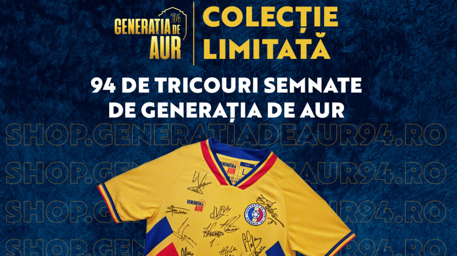Generaţia de Aur a lansat 94 de tricouri în ediţie limitată. Profitul din vânzarea tricourilor de colecţie semnate de jucători va merge către şcolile generale în care au învăţat membrii echipei