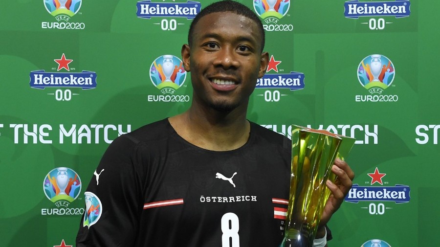 David Alaba, desemnat cel mai bun jucător al partidei Austria - Macedonia de Nord 3-1, pe Arena Naţională