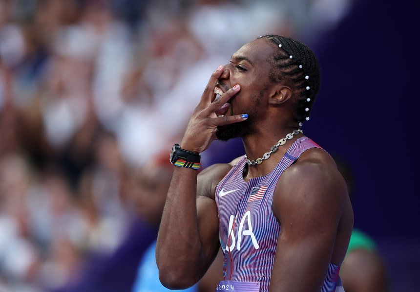 Noah Lyles, campion olimpic la 100 de metri. Diferenţa faţă de locul secund a fost infimă. Toţi concurenţii din finală au avut sub zece secunde