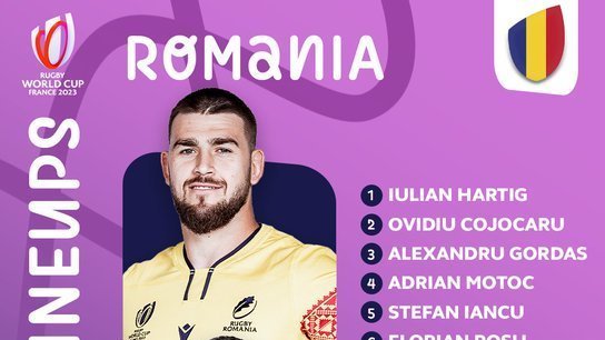 Echipa de start a României pentru meciul cu Irlanda de la Cupa Mondială de Rugby