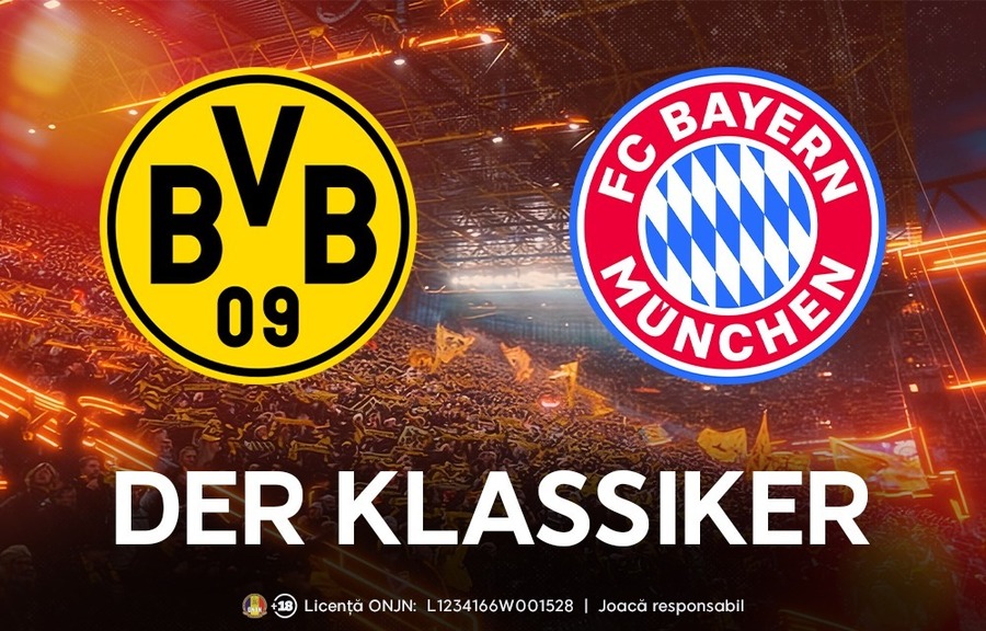 Un nou episod în Der Klassiker. Borussia Dortmund şi Bayern Munchen joacă un episod important în lupta la titlu 