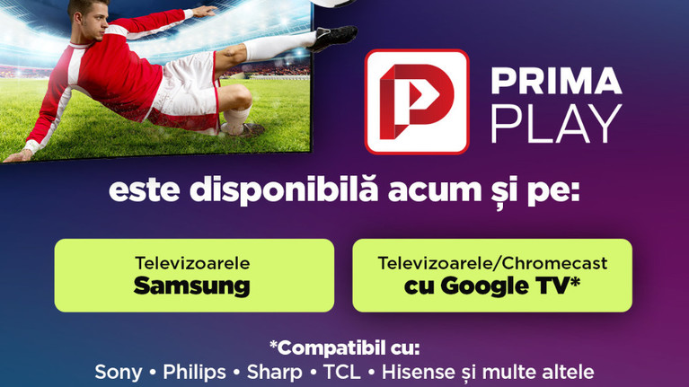 Prima Play este acum disponibilă pe majoritatea televizoarelor din România