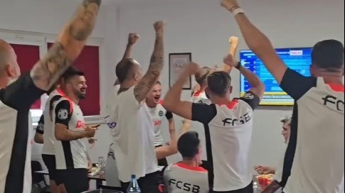 Jucătorii de la FCSB au urmărit cu sufletul la gură succesul lui David Popovici! Explozie de bucurie la final