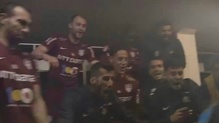 VIDEO | Primele imagini cu jucătorii de la CFR, după al patrulea titlu consecutiv. A fost euforie generală în vestiar